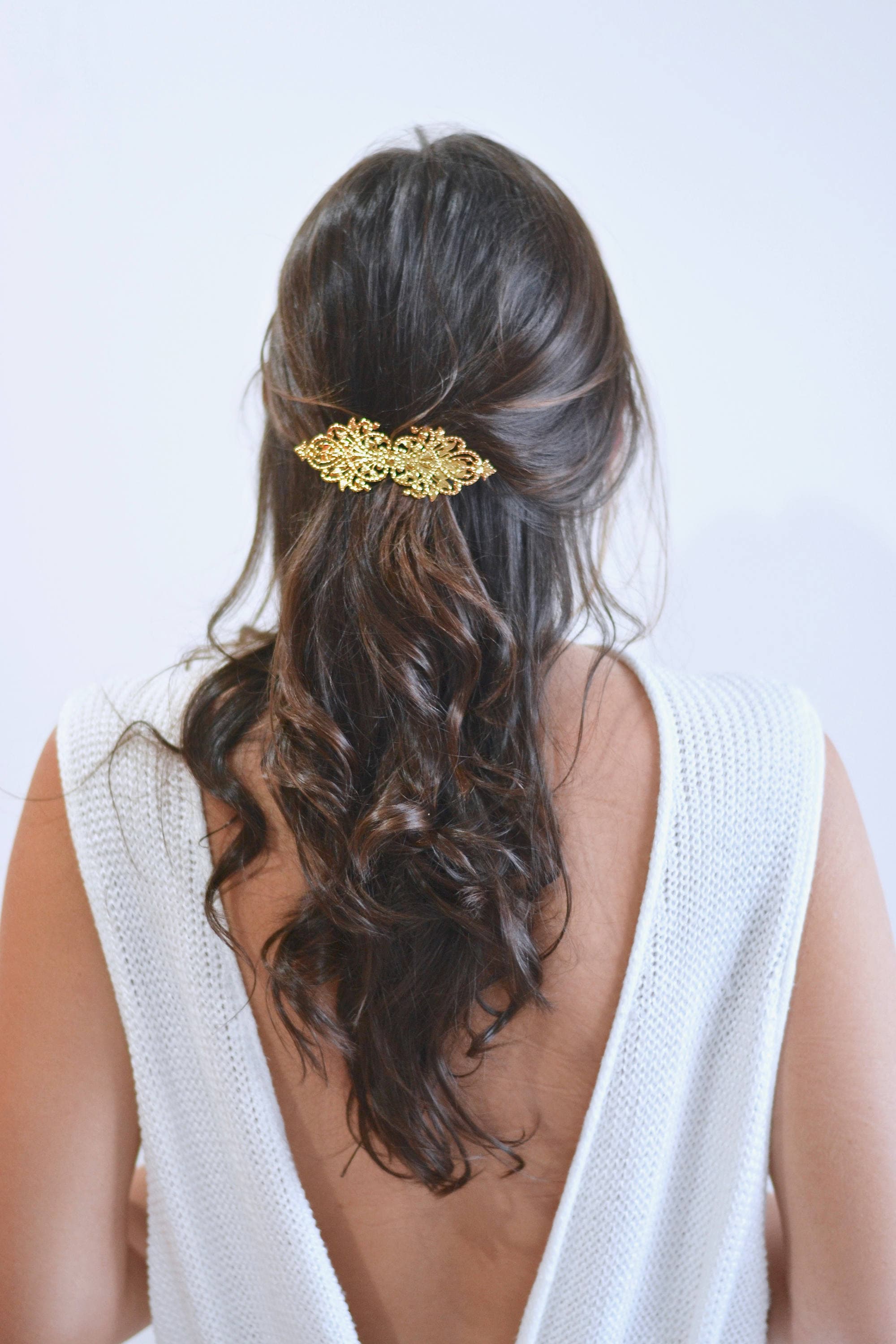 Barrette Feuille Dorée Barrettes DorÃ©es Pour Cheveux Bijou