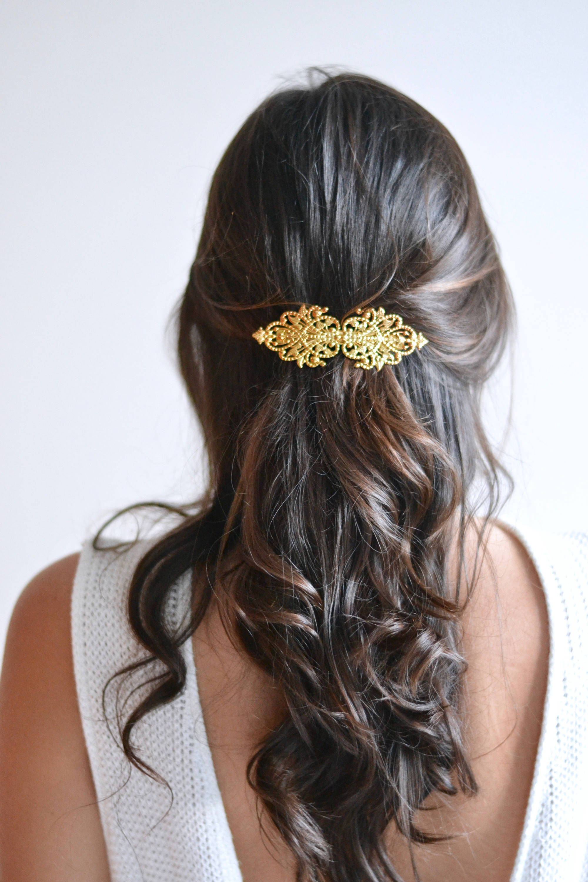 Barrette Vintage Argent Effet Diamanté – Bijou Cheveux élégant