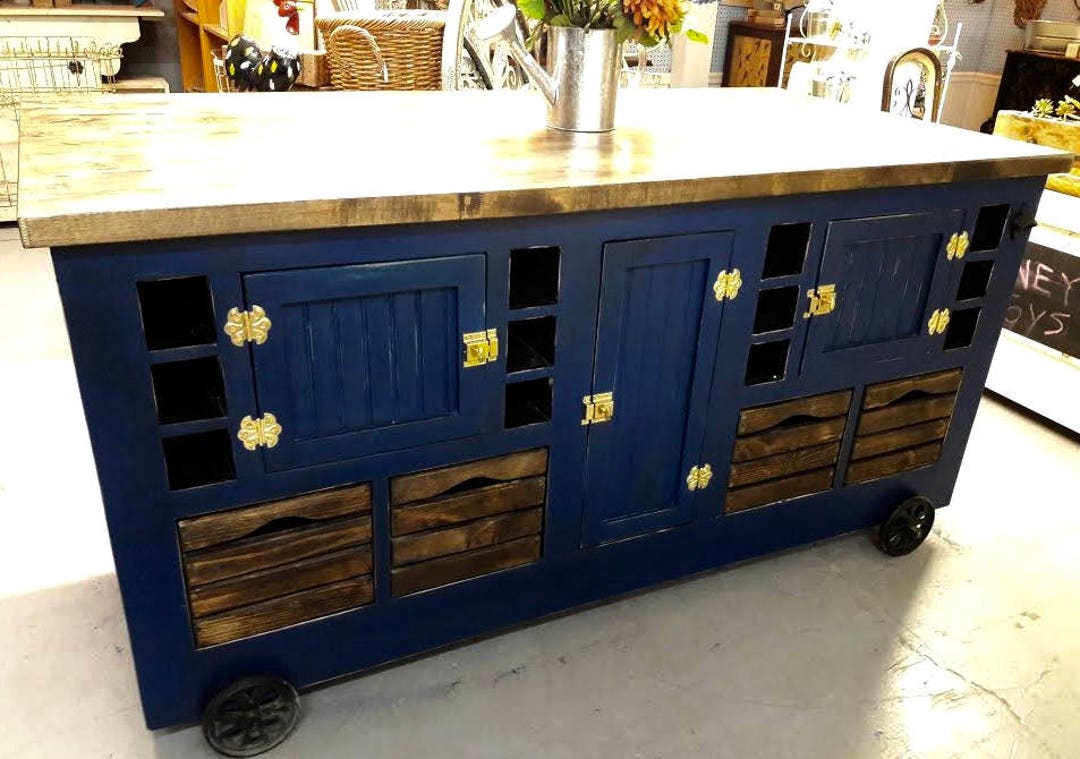 Beautiful Rustic Farmhouse Kitchen Island - Etsy