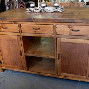 Solid Wood, Hand Built Farmhouse Kitchen Island