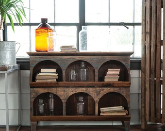 Beautiful Solid Wood Six Compartment Cubby Cabinet.