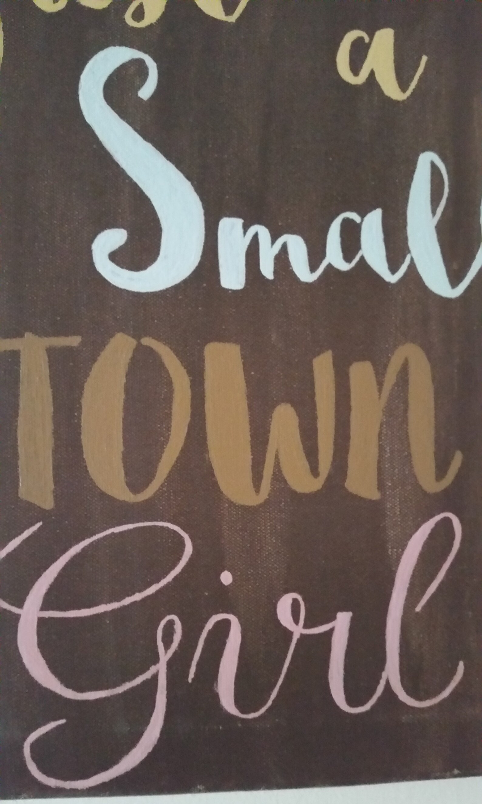 Just a small town girl painted song lyric canvas | Etsy