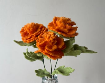 Handmade Felt Marigolds - Set of Three - Pick Your Own Posy
