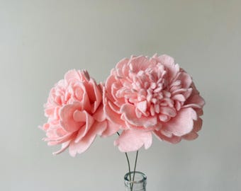 Handgemaakte vilten blush pioenroos - enkel - Pick Your Own Posy