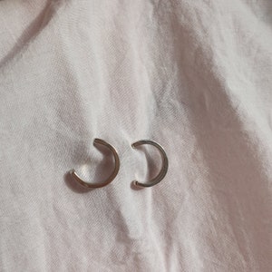 Handmade Recycled Sterling Silver Celestial Star Mini Hoop Earrings-Minimal Brass Hoops Delicate Star Earrings image 7