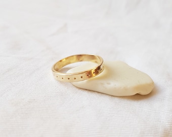 Sample Sale Handmade Brass Stacking Dot Band Ring- Minimal Stacking Ring size UK M 1/2 US 6.5