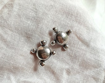 Handmade Recycled Sterling Silver Helios Stud Earrings