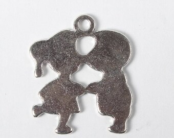 Lot 2 silver 22 mm children charms