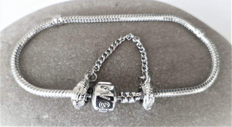 19 cm European love bracelet for beads charms safety chain clip clasp big hole charms