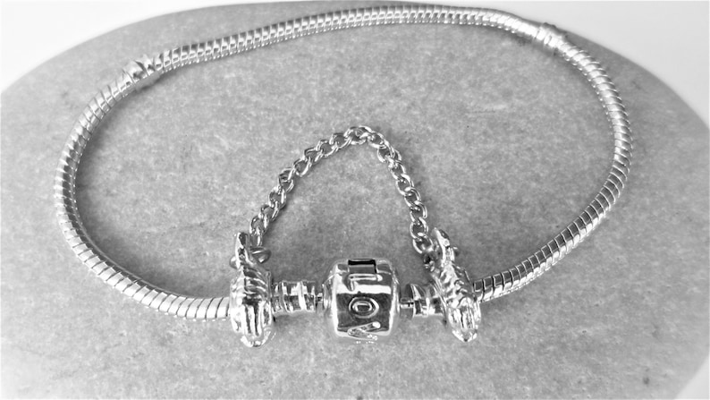 19 cm European love bracelet for beads charms safety chain clip clasp big hole charms