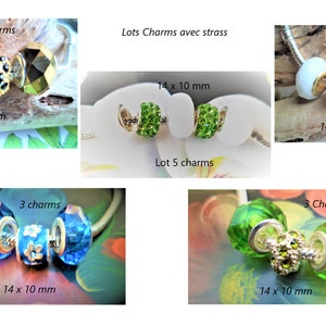 Lots de Perles Européennes Charms , Pour Bracelets Serpent Style Pandora Grand Trou Couleurs au choix zdjęcie 1