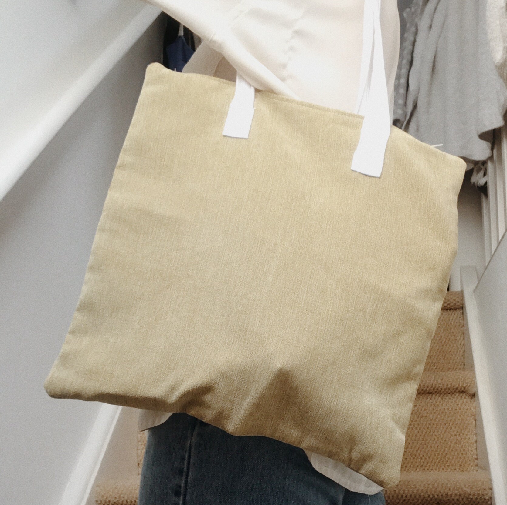 MEDIUM TOTE sustainable olive green tote bag reclaimed Etsy