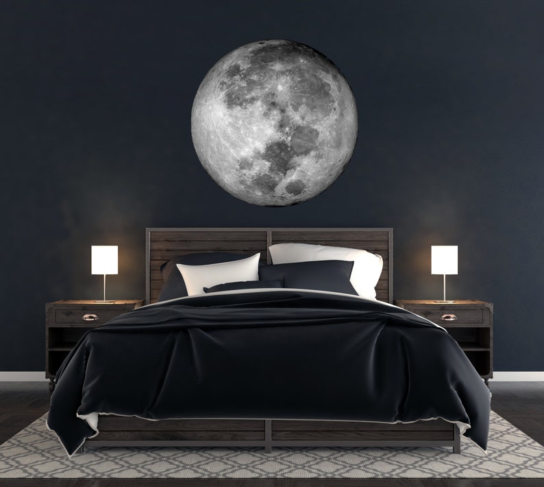FULL MOON DECAL Perfect for Kids Room Home Decor Wall Decal image 1