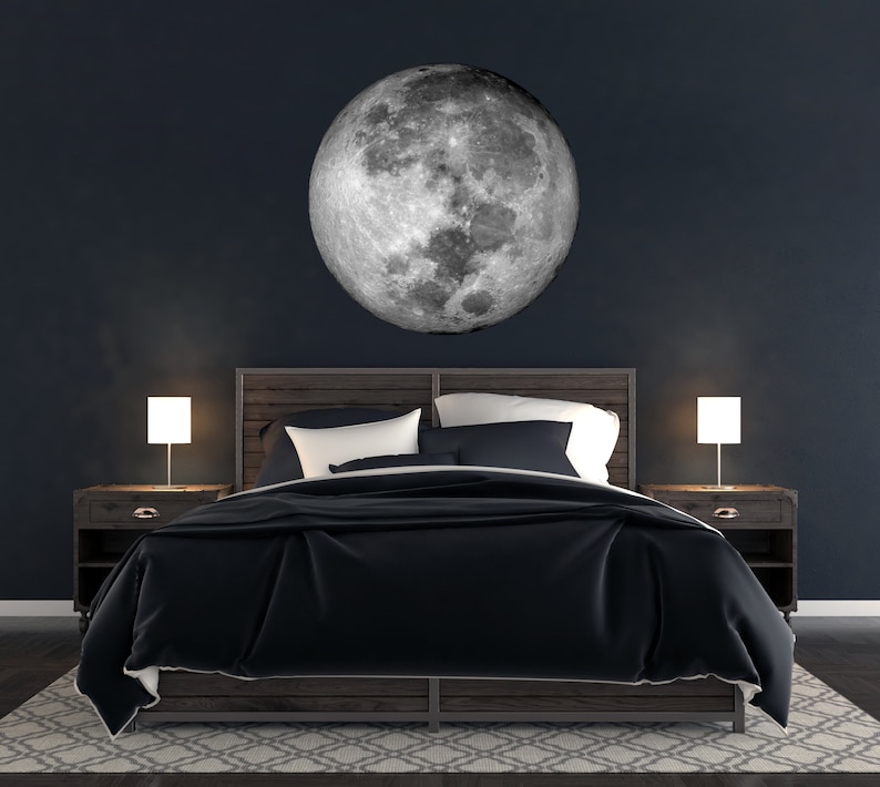 FULL MOON DECAL Perfect for Kids Room Home Decor Wall Decal image 1