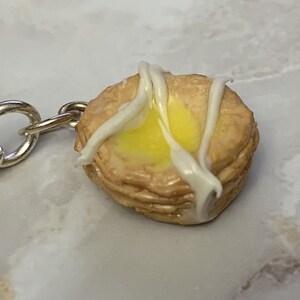 Lemon Danish miniature polymer clay charm, jewellery, knitting stitch marker or progress keeper by Charming Minis