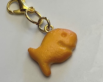 Fish Cracker miniature polymer clay charm, jewellery, knitting stitch marker or progress keeper by Charming Minis