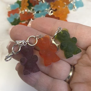 Set of 3 Gummy Candy Set 2 miniature epoxy resin charms, jewellery, knitting stitch markers or progress keepers by Charming Minis image 3