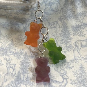 Set of 3 Gummy Candy Set 2 miniature epoxy resin charms, jewellery, knitting stitch markers or progress keepers by Charming Minis image 2