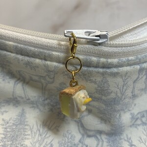 Lemon Pie miniature polymer clay charm, jewellery, knitting stitch marker or progress keeper by Charming Minis image 4