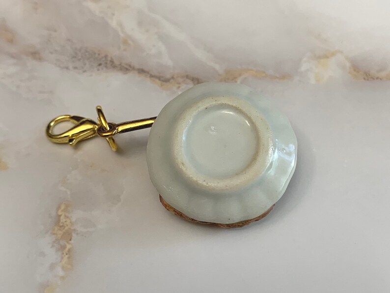 Knitting Notion Stitch Marker Progress Keeper Gift for Knitter Food Charm Knitting Marker Miniature Food Breakfast Plate Charm
