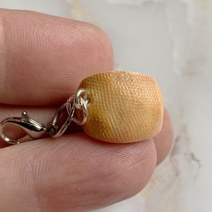 Swiss Cheese miniature polymer clay charm, jewellery, knitting stitch marker or progress keeper by Charming Minis image 4