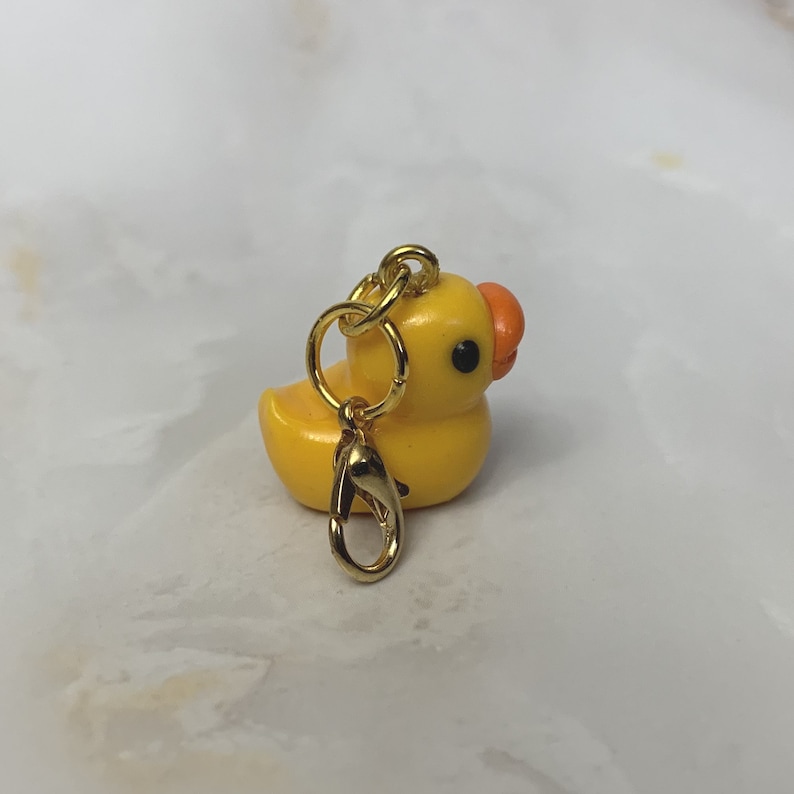 Rubber Duck Yellow and Orange miniature polymer clay image 2