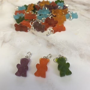 Set of 3 Gummy Candy Set 2 miniature epoxy resin charms, jewellery, knitting stitch markers or progress keepers by Charming Minis image 4