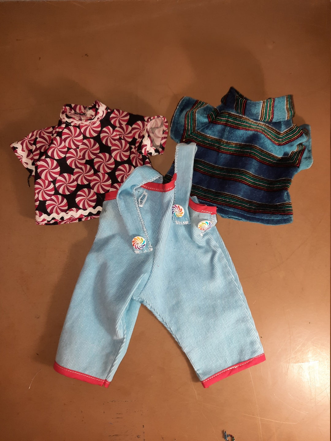 Bitty Baby Bib Overalls With 2 Shirts, One for Christmas and One for