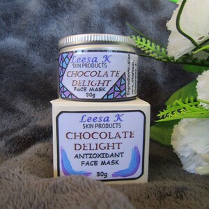 Chocolate Delight facial mask, Cacao Face mask, Skin care, Facial treatment, Face treatment mask, Face care, Antioxidant face mask. image 3