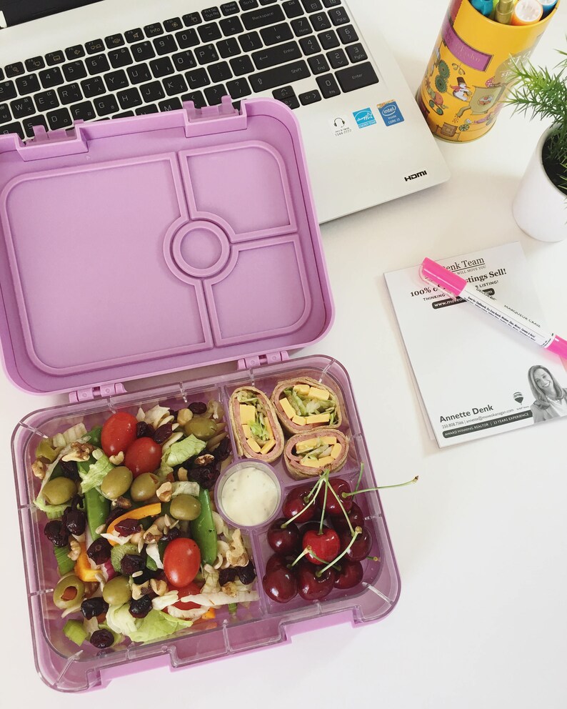 Leakproof Bento Lunch box for Kids or AdultsBentoboxBPA Free Lunch container4compartments For Kids /& AdultsLilac PurpleBonoshoppe