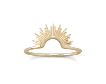 Sunrise Stapelring | Sonnen Ring | Sunburst Ring | Zierlicher Gold Ring | Silber Ring | Minimalistischer Ring | Statement Ring | Himmlischer Ring