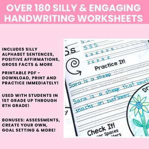 Handwriting Practice Worksheets for Kids | Year-long Printable Bundle ...