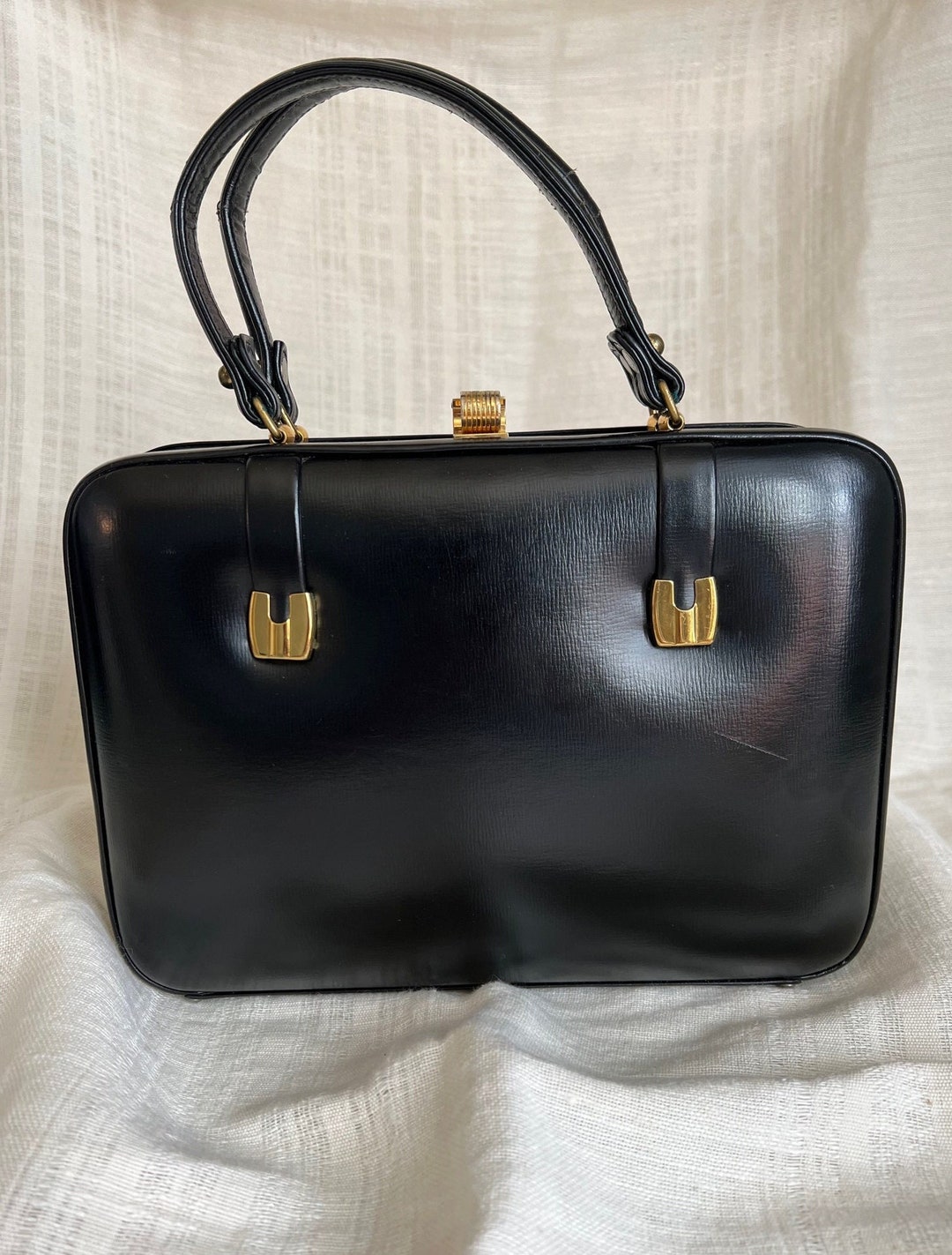 Gorgeous Murray Kruger Vintage Box Shaped Handbag Fine Black - Etsy