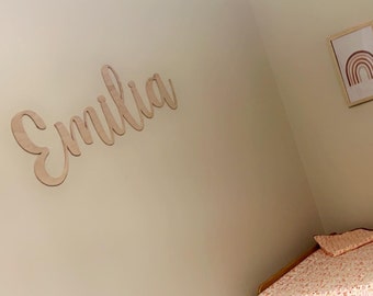 First name in solid wood - Personalized decoration in raw wood Baby and Child Room