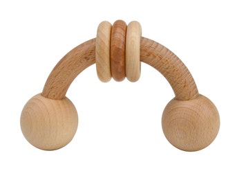 Rainbow wooden rattle - Montessori