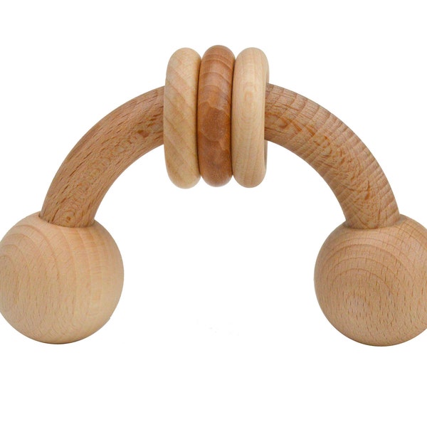 Sonajero de madera arcoíris - Montessori