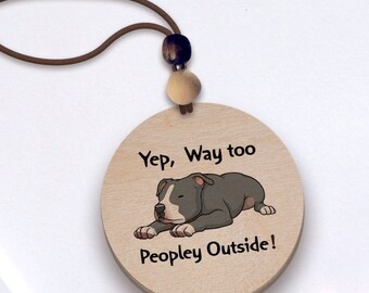 Too Peopley Dog Car Charm, Funny Rear View Mirror Hanger