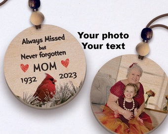 Custom Photo Memorial Car Charm - Loss of Mom, Grief Gift