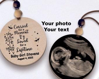 Personalized Miscarriage Memorial Gift, Ultrasound Photo Charm