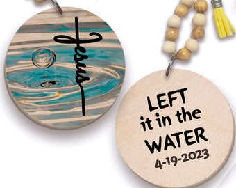 Baptism Gift, Wood Keychain, Christian Keychain