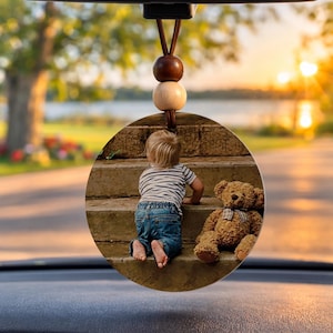 Custom Photo Charm, Your own picture, Rearview Mirror Ornament