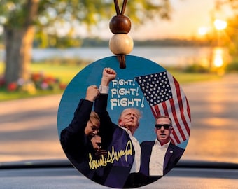 Trump Car Charm, Patriotic Rear View Mirror Accessory