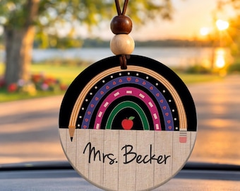 Teacher Car Charm, Rear View Mirror Ornament, Teacher Appreciation Gift
