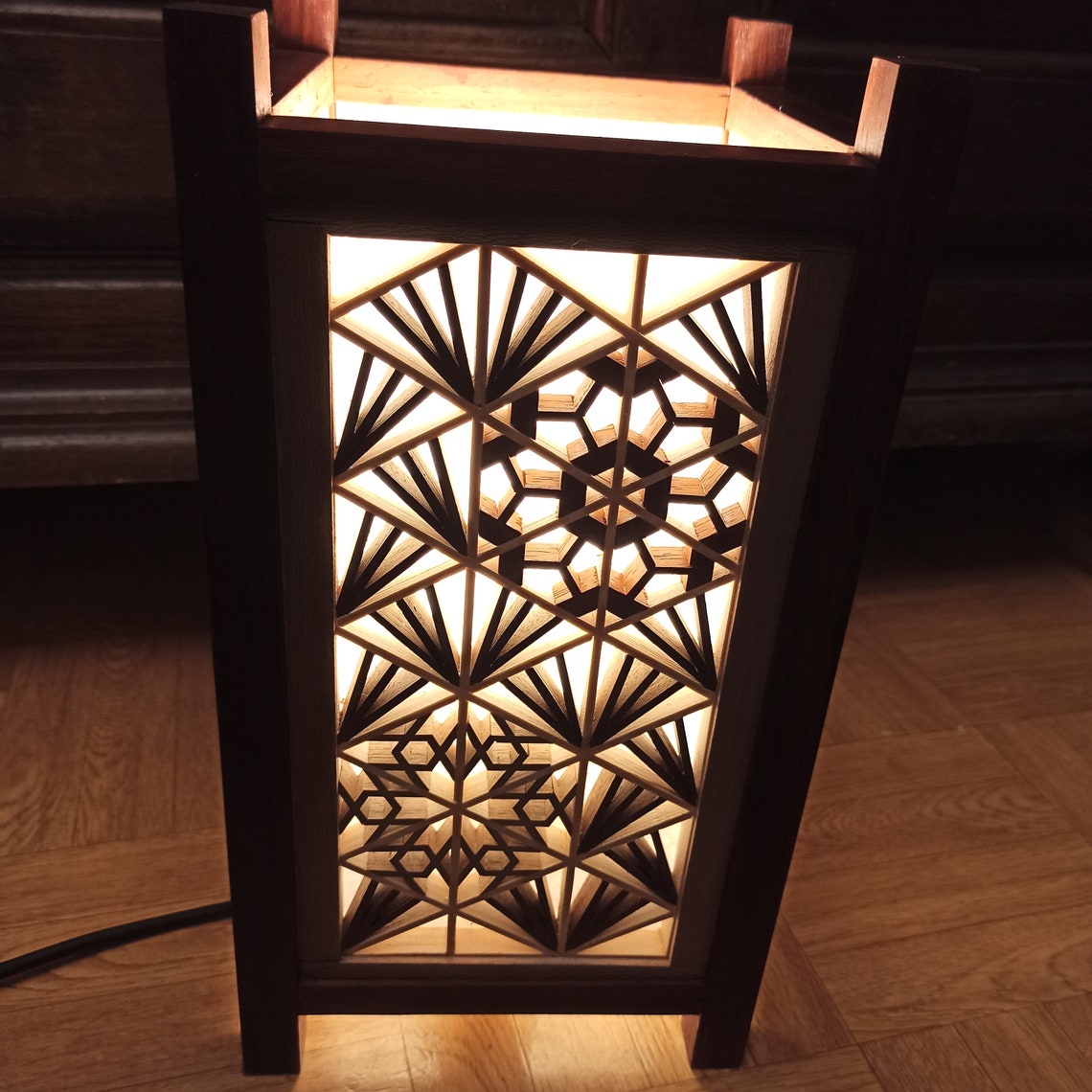 Kumiko Lantern in Salvage Wood - Etsy Canada
