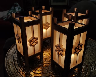 Mini kumiko walnut and amazakoué lanterns