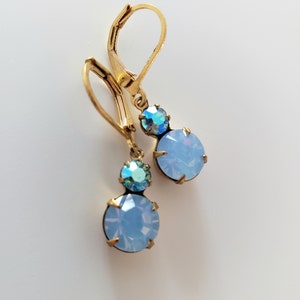 Crystal Waters - Aquamarine and Blue Opal Rhinestone Charms