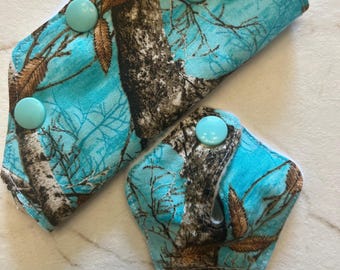 Blue camo G-tube pad and port cover