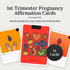 1st Trimester Pregnancy Affirmation Cards – 15-Page Printable PDF, Journal, Meditation, Memory, Self Care, Gift for Mom-to-Be