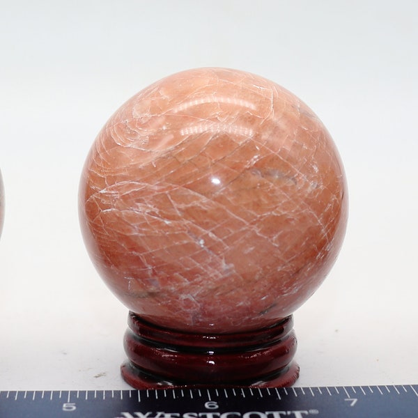 Orange Moonstone Spheres, Peach Moonstone Sphere