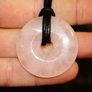 Rose Quartz Pi Stone Necklace: Adjustable Cord, Unconditional Love